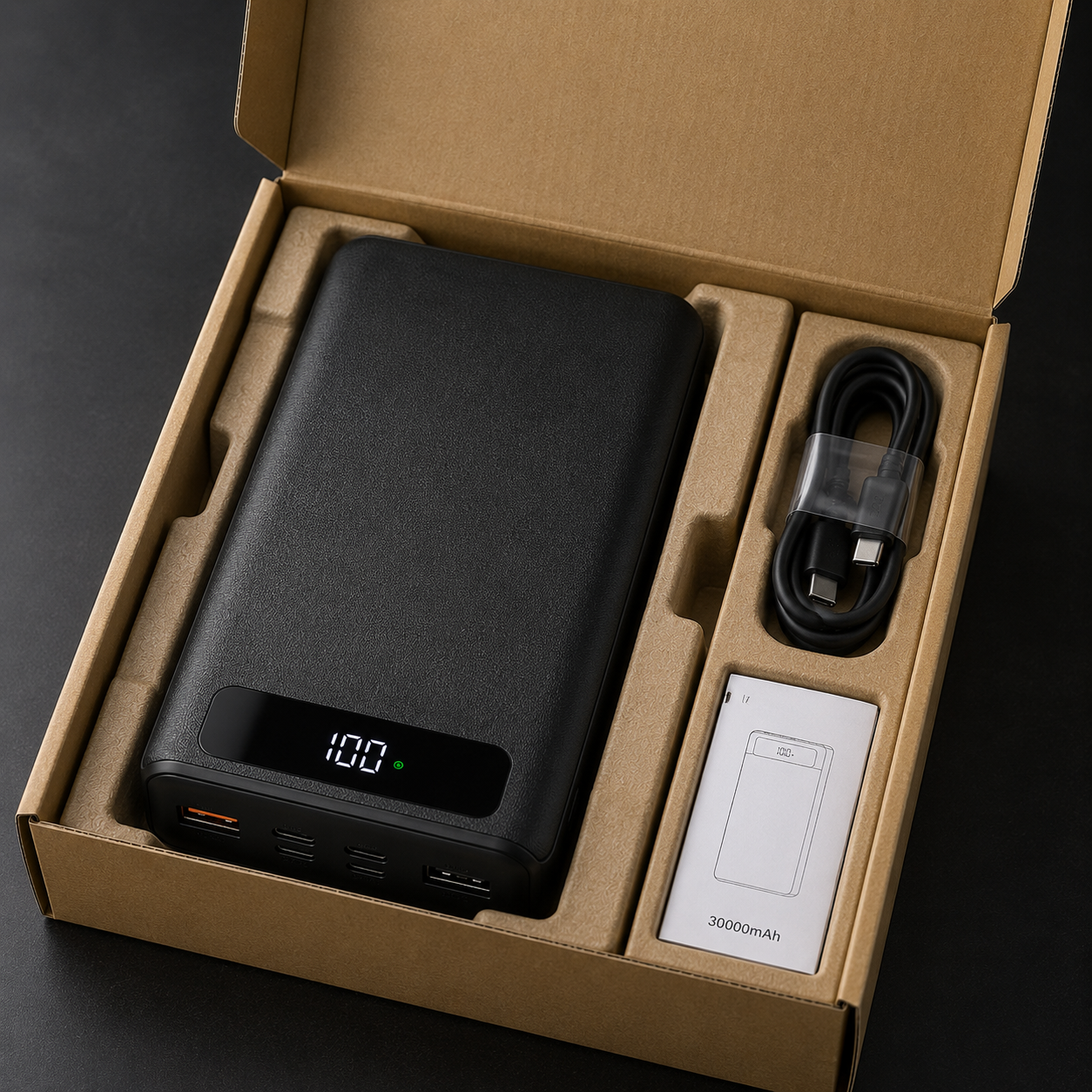 30,000mAh Fast-Charge Power Bank